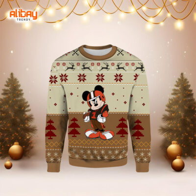 Mickey Cleveland Browns Ugly Christmas Sweater