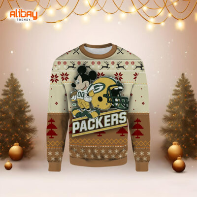 Mickey Mouse Packers Ugly Christmas Sweater