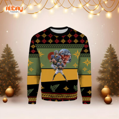 NFL Justin Fields Ugly Christmas Sweater