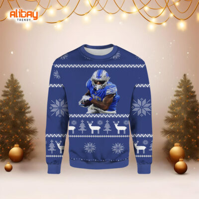 NFL Kenny Golladay Lions Ugly Christmas Sweater