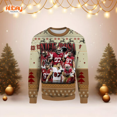Nick Bosa San Francisco 49ers Ugly Christmas Sweater