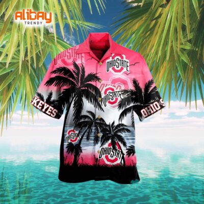 Ohio State Buckeye Island Breeze Aloha Shirt