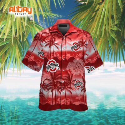 Ohio State Buckeye Palm Party Hawaiian Shirt