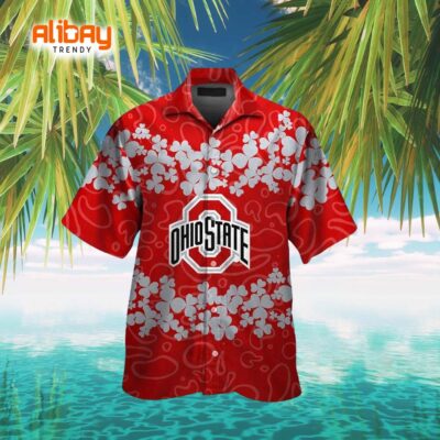 Ohio State Buckeyes Button-Up Coastal Cool Hawaiian Shirt