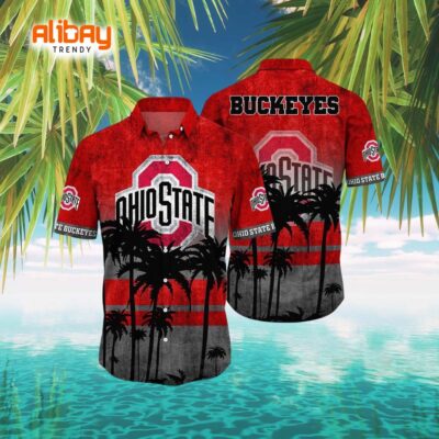 Ohio State Buckeyes Palm Tree Paradise Hawaiian Shirt