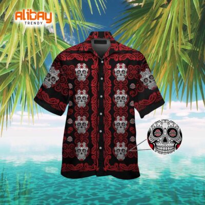 Ohio State Buckeyes Skull Tropical Hawaiian Shirt