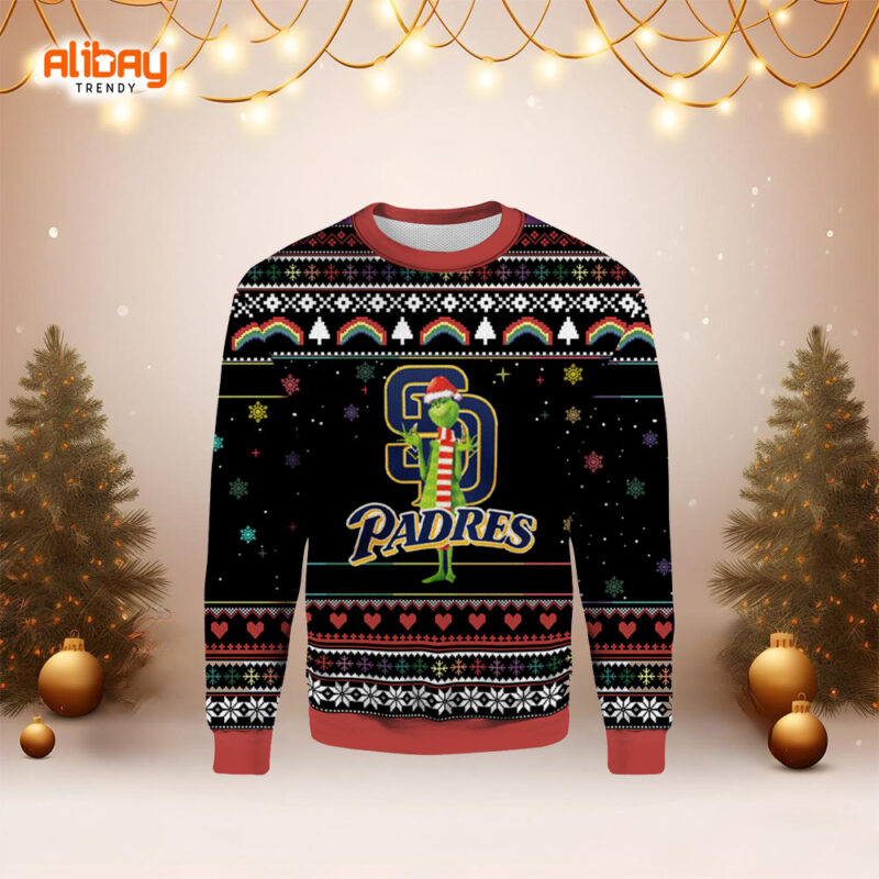 San Diego Padres Funny Grinch Christmas Ugly Sweater