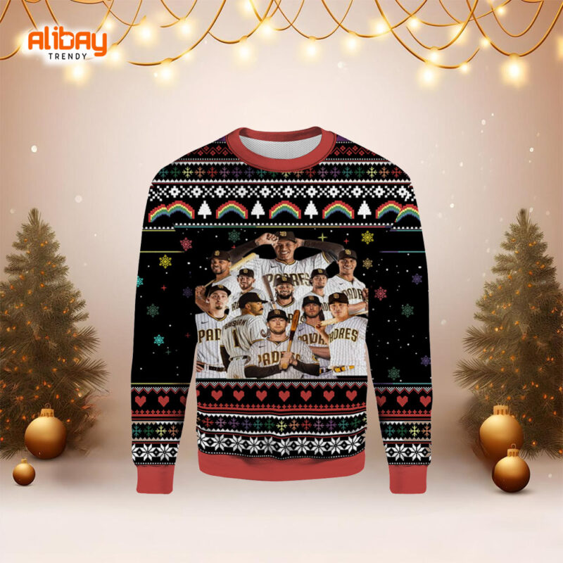 San Diego Padres Team Roster Ugly Christmas Sweater