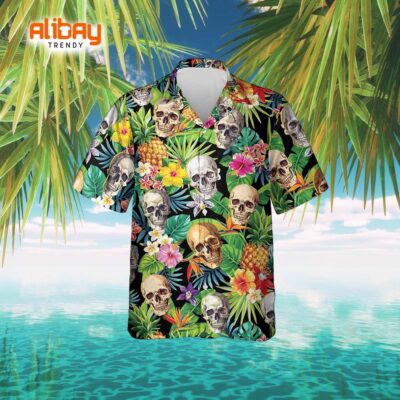 Skull Thrills Beach Hawaiian Shirt
