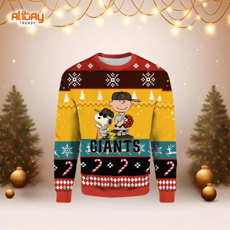 Snoopy San Francisco Giants Baseball Ugly Christmas Sweater