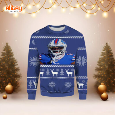 Stefon Diggs Buffalo Bills Ugly Christmas Sweater