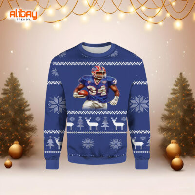Thurman Thomas Buffalo Bills Ugly Christmas Sweater