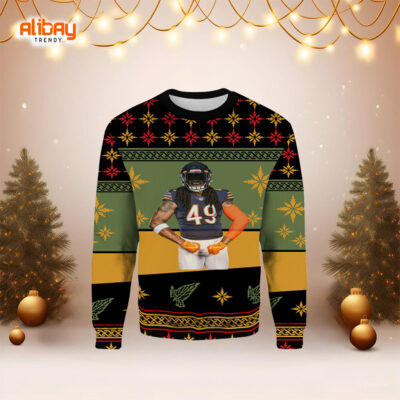 Tremaine Edmunds Chicago Bears Ugly Christmas Sweater