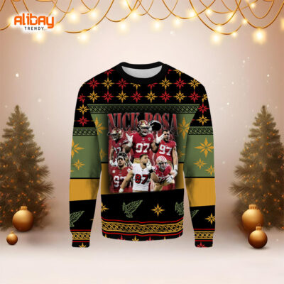 Vintage Nick Bosa 49ers Ugly Christmas Sweater