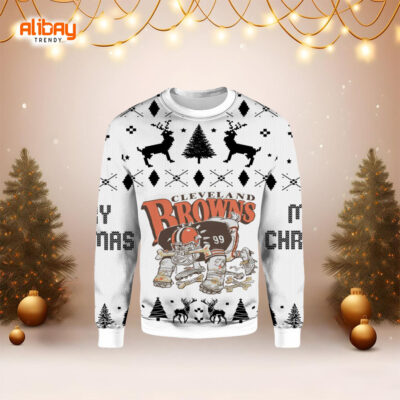 Vintage Style Cleveland Browns Bear Funny Ugly Sweater