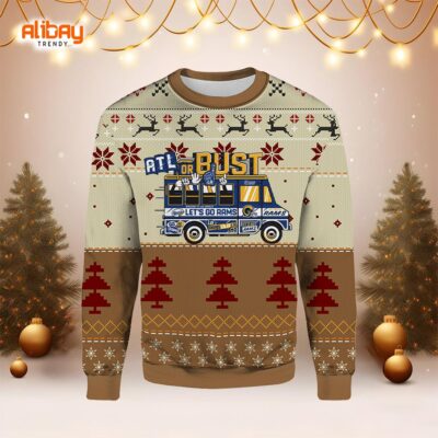 ATL or BUST Let's Go LA Rams Ugly Christmas Sweater