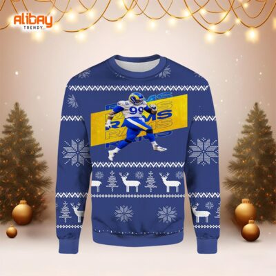 Aaron Donald Los Angeles Rams Ugly Christmas Sweater