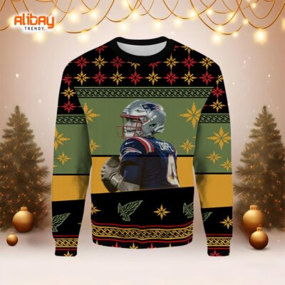 Bailey Zappe New England Patriots Ugly Christmas Sweater