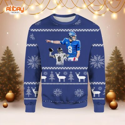 Daniel Jones Football Giants Ugly Christmas Sweater