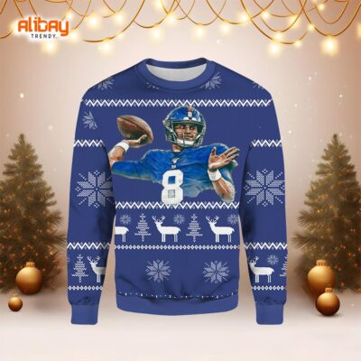 Daniel Jones New York Giants Ugly Christmas Sweater