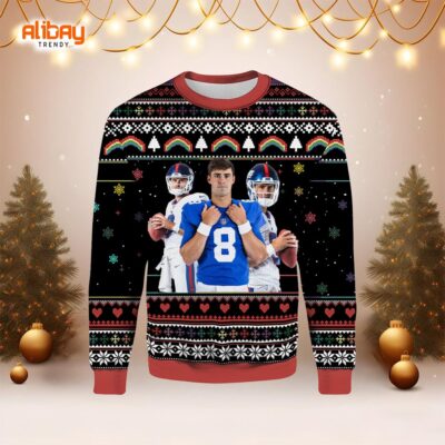 Daniel Jones No.8 NY Giants Ugly Sweater