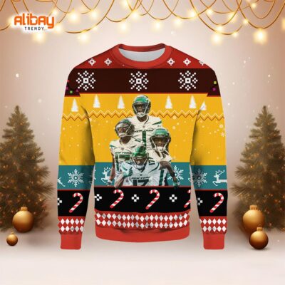 Garret Wilson And Sauce Gardner New York Jets Ugly Sweater