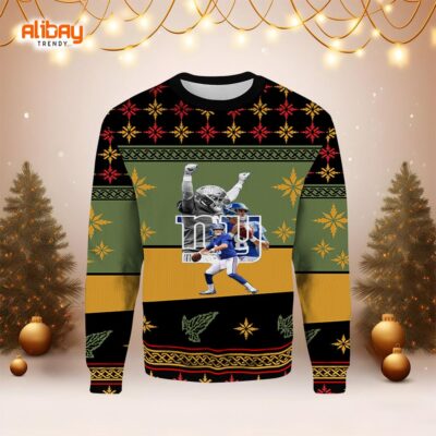 Jones 8 NY Giants Ugly Sweater