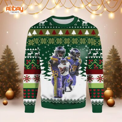 Justin Jefferson Alcohol Vikings Ugly Christmas Sweater