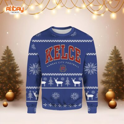 Kelce Kansas City Football Ugly Christmas Sweater