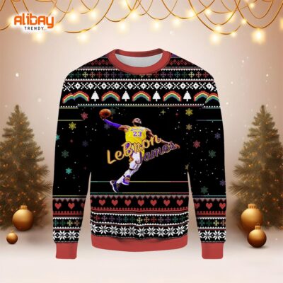 Lakers Lets Go Los Angeles Ugly Christmas Sweater1