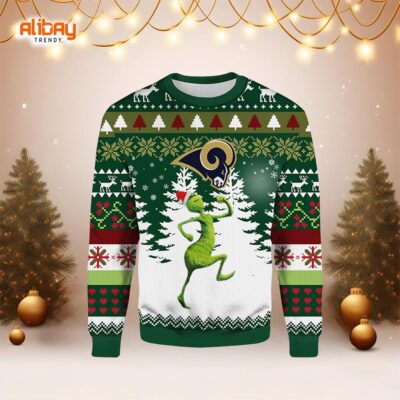 Los Angeles Rams Grinch & Scooby-Doo Christmas Ugly Sweater