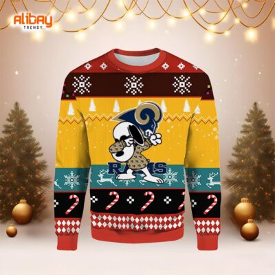 Los Angeles Rams Snoopy Ugly Christmas Sweater