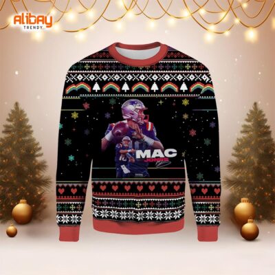 Mac Jones Patriots Ugly Christmas Sweater