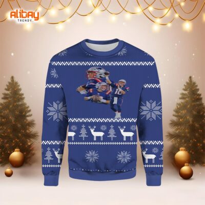 Mac Jones QB1 New England Patriots Ugly Sweater