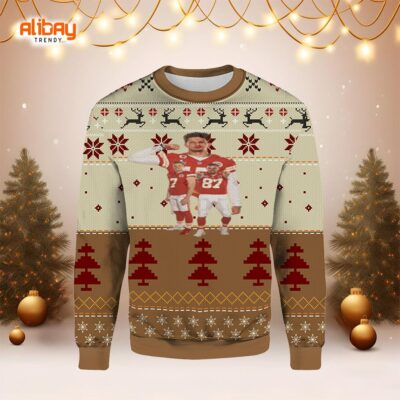 Mahomes Travis Kelce Harrison Butker Ugly Sweater