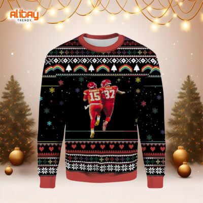 Mahomes and Kelce Kansas City Chiefs Ugly Sweater