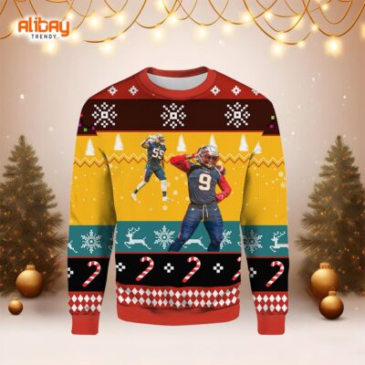 Matt Judon Josh Uche New England Patriots Ugly Sweater