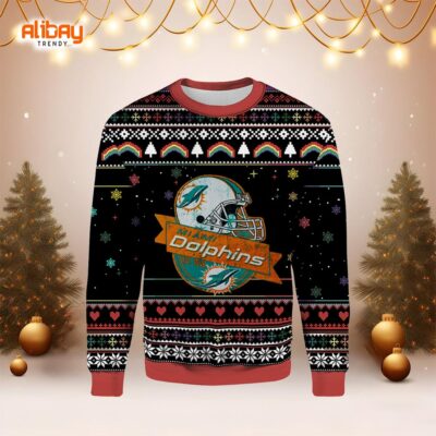 Miami Dolphins EST 1966 Ugly Christmas Sweater