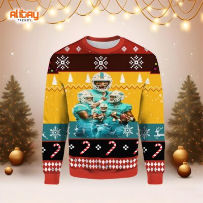 Miami Dolphins Quarterback Tua Tagovailoa Ugly Sweater