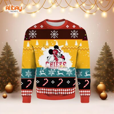 Mickey Mouse Kansas City Chiefs Ugly Christmas Sweater