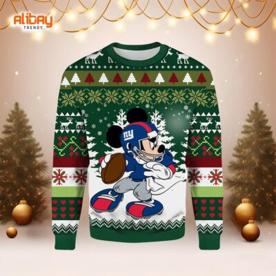 Mickey Mouse NY Giants Ugly Christmas Sweater