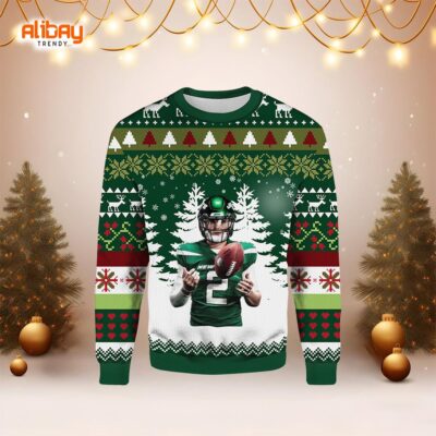 NFL Football Zach Wilson Ugly Christmas Sweater