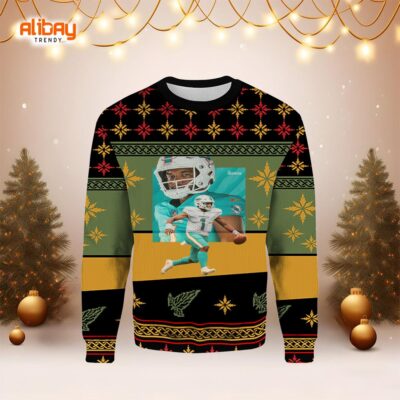 NFL Miami Dolphins Quarterback Ugly Christmas Sweater