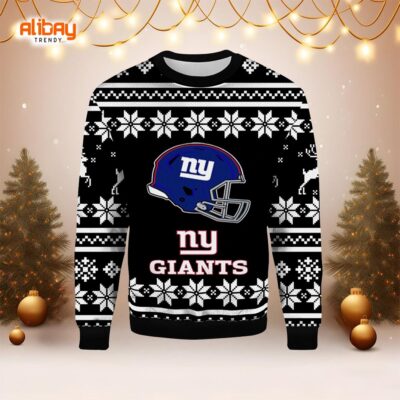 NY Giants Helmet Ugly Christmas Sweater