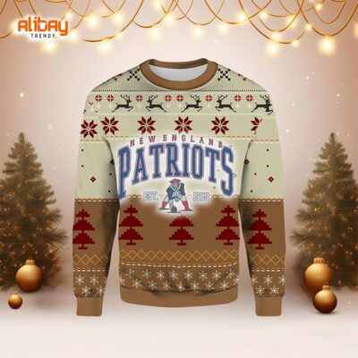 New England Patriots EST 1959 Ugly Christmas Sweater