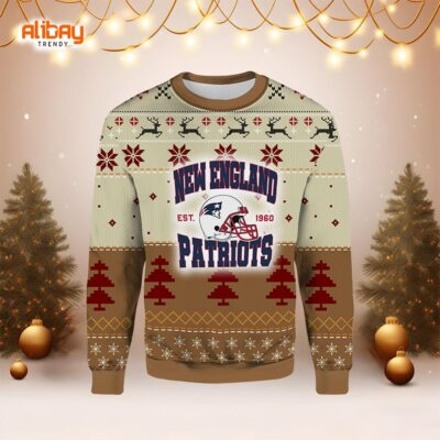 New England Patriots EST 1960 Ugly Christmas Sweater