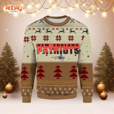 New England Patriots Red Ugly Christmas Sweater