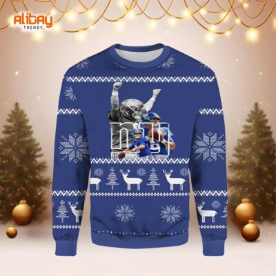 New York Giants Daniel Jones Ugly Christmas Sweater