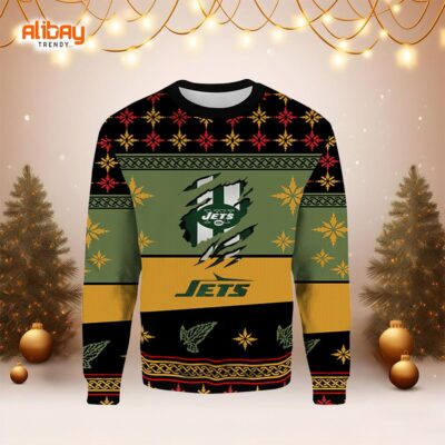 New York Jets Logo Ugly Christmas Sweater