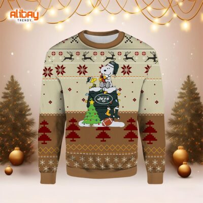 New York Jets Snoopy Christmas Football Ugly Sweater